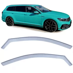 Wind deflector rain deflector wind guard black smoke for VW Passat 3G B8 from 14
