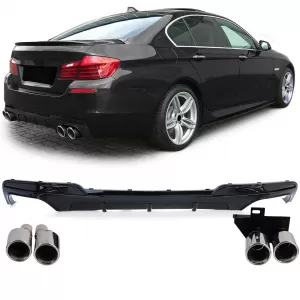 image-23-Hátsó diffúzor átalakító + króm kipufogóvégek BMW F10 F11 520 523 525 528 530 modellekhez