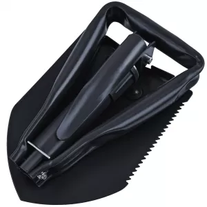 RAMROXX Lopată Pliabilă Supraviețuire Neagră Lopată Săpăligă Fierăstrău incl. Pungă-image-6203566