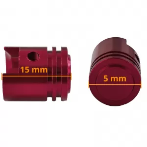 Valve caps aluminum red piston style universal for car motorcycle quad 2 pieces