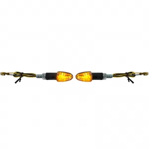 Motorcycle LED Mini Turn Signal LIZZARD Black Clear Lens Mini Indicator with E-Mark