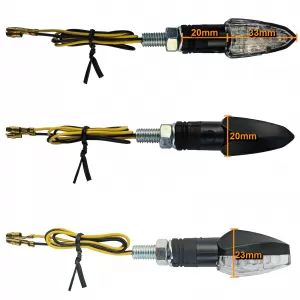 Motorcycle LED Mini Turn Signal LIZZARD Black Clear Lens Mini Indicator with E-Mark