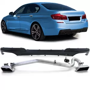 image-28-Hátsó diffúzor matt + duplex V8 kipufogóvég átalakító BMW F10 F11 520 525 528 530 modellekhez