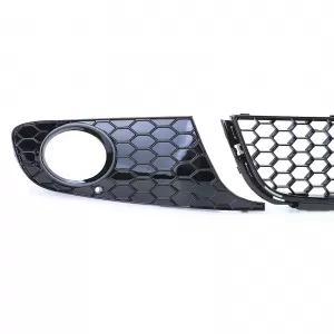 Honeycomb radiator grille without emblem + bumper grille GLOSSY for VW Golf 6 08-13