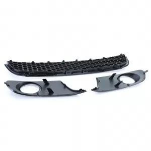 Honeycomb radiator grille without emblem + bumper grille GLOSSY for VW Golf 6 08-13