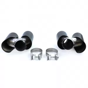 Terminali di scarico a doppio tubo neri adatti per Porsche 911 991.2 15-19 3.0 370CV-image-6203963