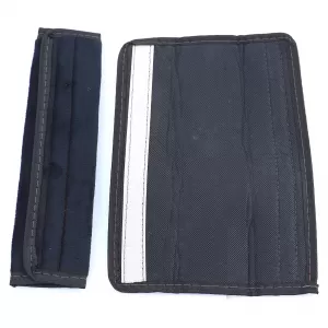 2x Seat Belt Pads Safety Belt Cushion Belt Protector Black with Grey Stitching