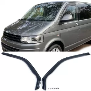 Wind deflector rain guard wind protection black smoke for VW Bus T5 T6 from 03