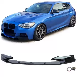 Front spoiler lip performance gloss black suitable for 1 Series BMW F20 F21 10-14