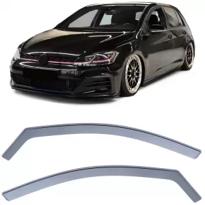 Wind deflector rain guard wind protection black smoke for VW Golf 7 12-19 5-door