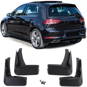 Mud flap set front and rear black for VW Golf 7.5 with R-Line 17-21