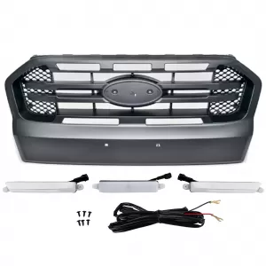 Griglia con LED Nera a Doppia Barra adatta per Ford Ranger T7 16-19-image-6204326