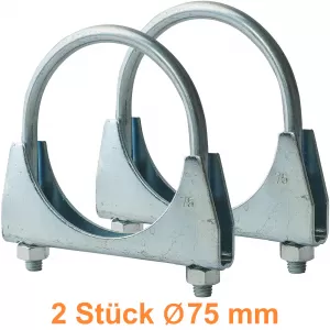 75mm exhaust clamps U-bolt clamp pipe clamp universal 2 pieces