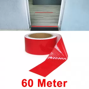 Signal tape marking tape barrier tape self-adhesive reflective red 60m