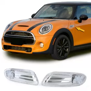 LED side indicators clear glass chrome for Mini One Cooper S F55 F56 F57 2014-2021