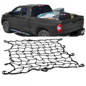 Luggage partition trunk net elastic with 10 hooks black 100x100cm universal