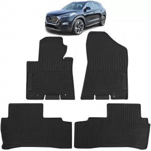 Car Rubber Floor Mats Black Premium Set for Hyundai Tucson 15-20
