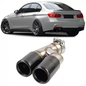 image-64-Kipufogóvég dupla csöves fényes fekete BMW F30 F31 316i 318i 320i modellekhez