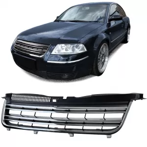 Radiator Grille Double Slat Black Chrome for VW Passat 3BG Sedan Variant 00-05