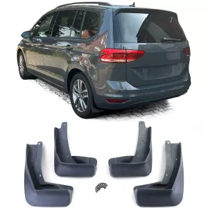 Mud flap set front and rear black for VW Touran II 2015-2021