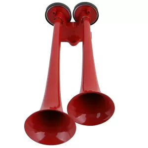 2-tone boat horn with 2 metal horns red + compressor 12 volt