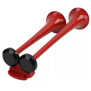 2-tone boat horn with 2 metal horns red + compressor 12 volt