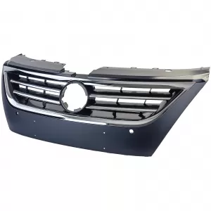 Black radiator grille with chrome strips fits VW Passat CC 2008-2012