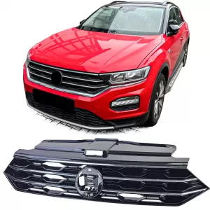 Radiator grille black with chrome strips fits VW T-Roc 2017-2021