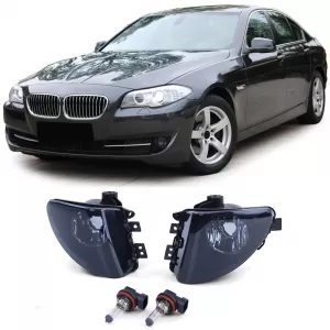 Clear glass fog lights black smoke set suitable for 5 Series BMW F10 F11 10-13