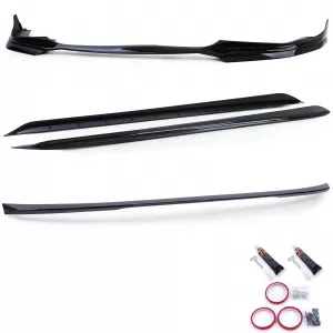 Body kit paraurti anteriore alettone posteriore minigonne nere lucide adatto per BMW Serie 3 G20 2019-2022-image-6205191