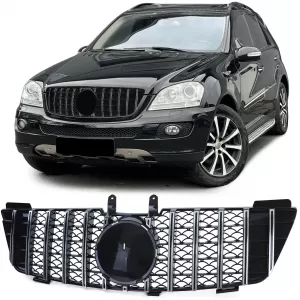 Sport grille black gloss chrome for Mercedes M-Class ML W164 05-08