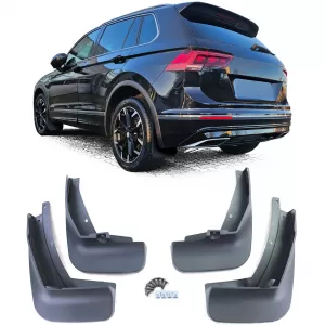 Mud flap set front and rear black for VW Tiguan 2 AD1 from 16