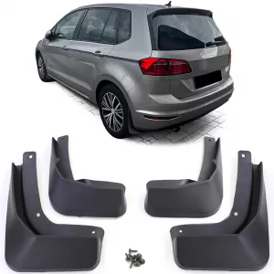 Mud flap set front and rear black for VW Golf Sportsvan 2014-2017