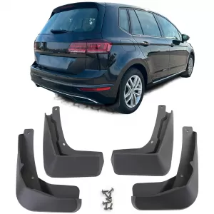Mud flap set front and rear black for VW Golf Sportsvan Facelift 17-20