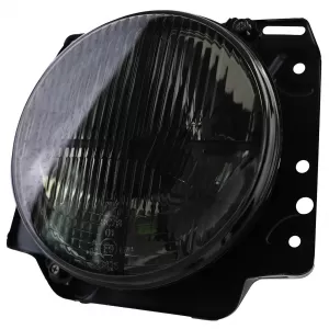 Headlights H4 Black Smoke ribbed with crosshair for VW Golf 2 83-91