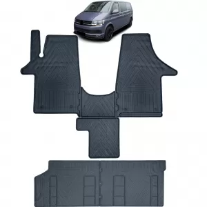 Premium rubber floor mat set 6-piece for VW Bus T5 T6 2003-2019