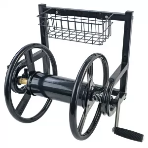 RAMROXX® wall-mounted hose reel 38 m – sturdy steel frame + brass joint