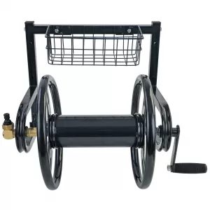 RAMROXX® wall-mounted hose reel 38 m – sturdy steel frame + brass joint