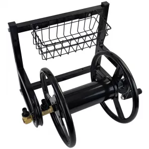 RAMROXX® wall-mounted hose reel 38 m – sturdy steel frame + brass joint