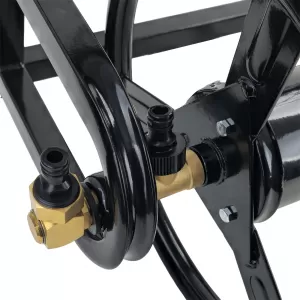 RAMROXX® wall-mounted hose reel 38 m – sturdy steel frame + brass joint