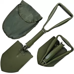 image-28-RAMROXX Folding Shovel Survival Olive Green Shovel Hoe Saw incl. Pouch
