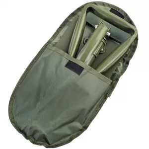 RAMROXX Lopată Pliabilă de Supraviețuire Verde Oliv Lopată Săpăligă Fierăstrău inclusiv. Pungă-image-6205692
