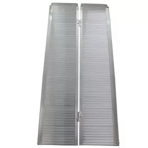 Rampa per sedia a rotelle in alluminio con bordi guida, pieghevole 152x70cm, max. 270kg-image-6205757