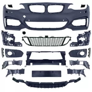 Paraurti sportivo anteriore Sport 2 con accessori adatto per BMW Serie 2 F22 F23 13-17-image-6205948