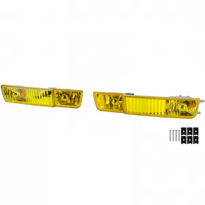 Clear glass fog light set yellow with indicator for VW Golf 3 91-97