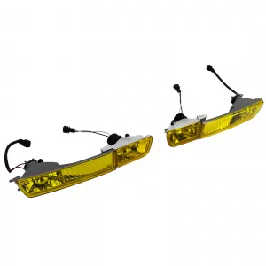 Clear glass fog light set yellow with indicator for VW Golf 3 91-97