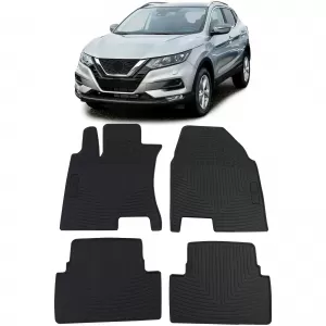 Car Rubber Floor Mats Black Premium Set for Nissan Qashqai J10 JJ10 07-16