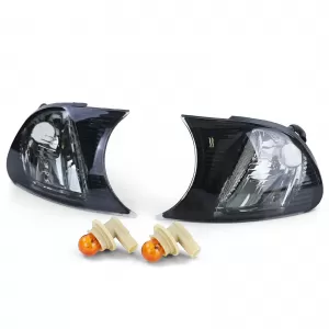 Clear glass indicator set black smoke fits for 3 Series BMW E46 Coupe Convertible 2001-2003