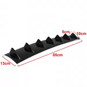 Universal rear diffuser for rear bumper with 7 fins glossy black