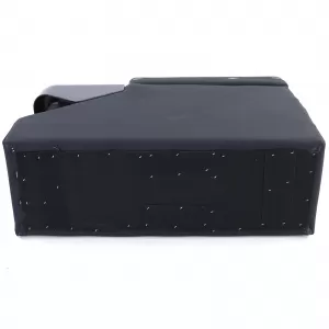 Center console with storage compartments, glossy black leather, for VW Bus T5 T6 from 03